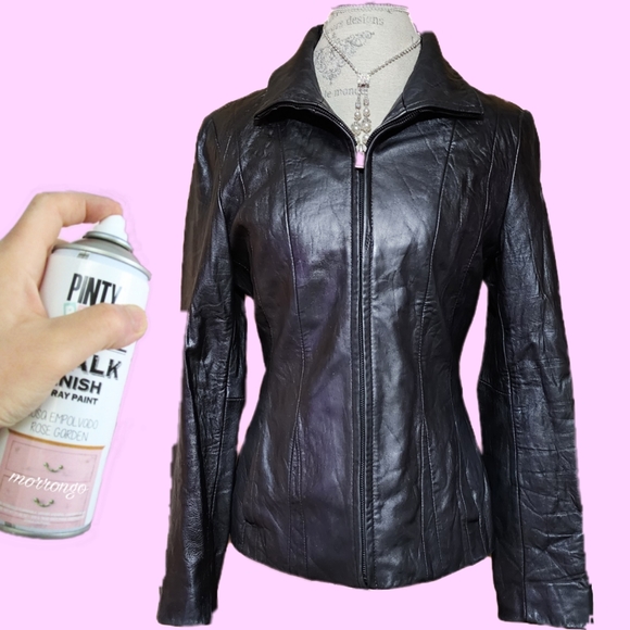 JONES NEW YORK BLACK LEATHER SIZE M - Picture 2 of 5